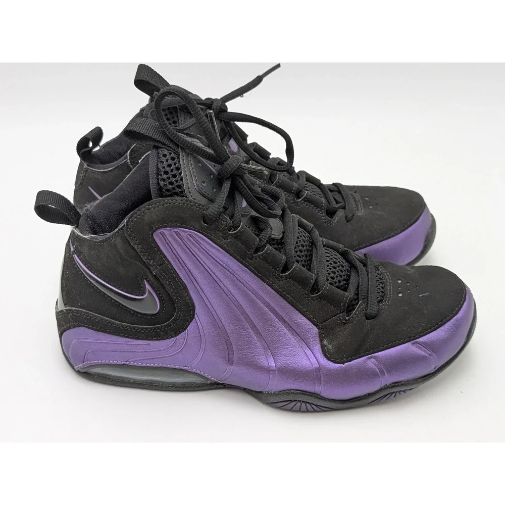Nike Air Metallic Purple Black Sneakers Boys 6Y Women's 7.5